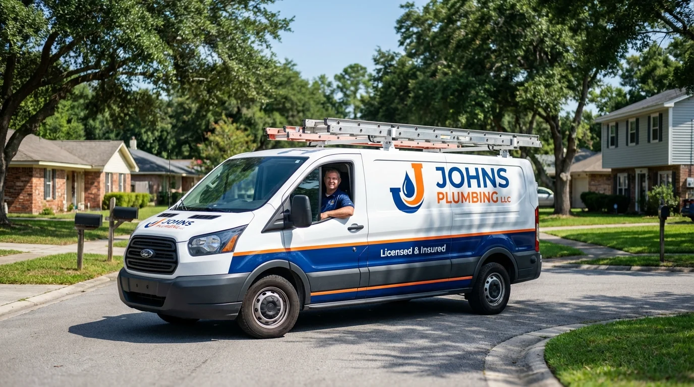 Johns Plumbing LLC service van in Orrville, OH