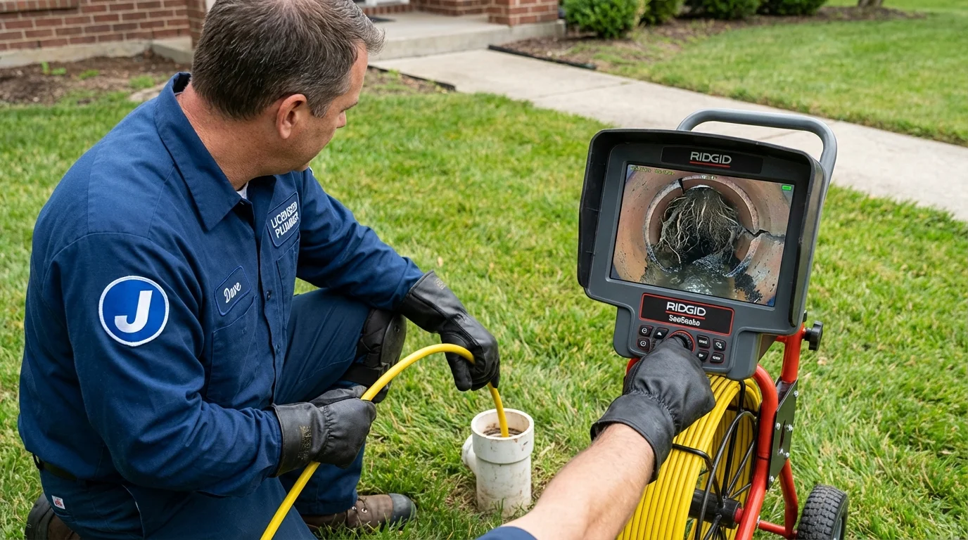 Sewer camera inspection being performed by Johns Plumbing LLC in Orrville